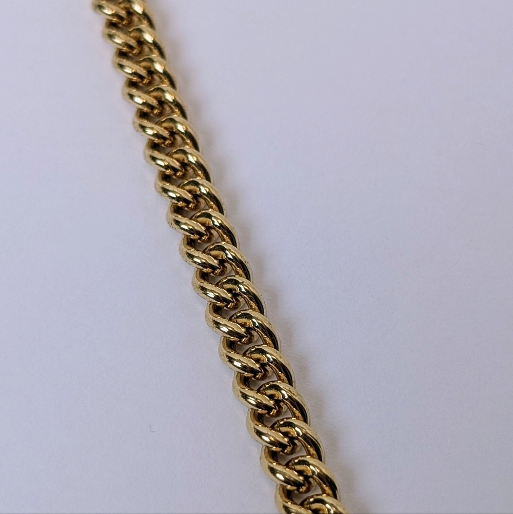 Dior Gold Tone Curb Chain Choker Necklace Pavé Crystal Links Y2K Authentic - Picture 3 of 6